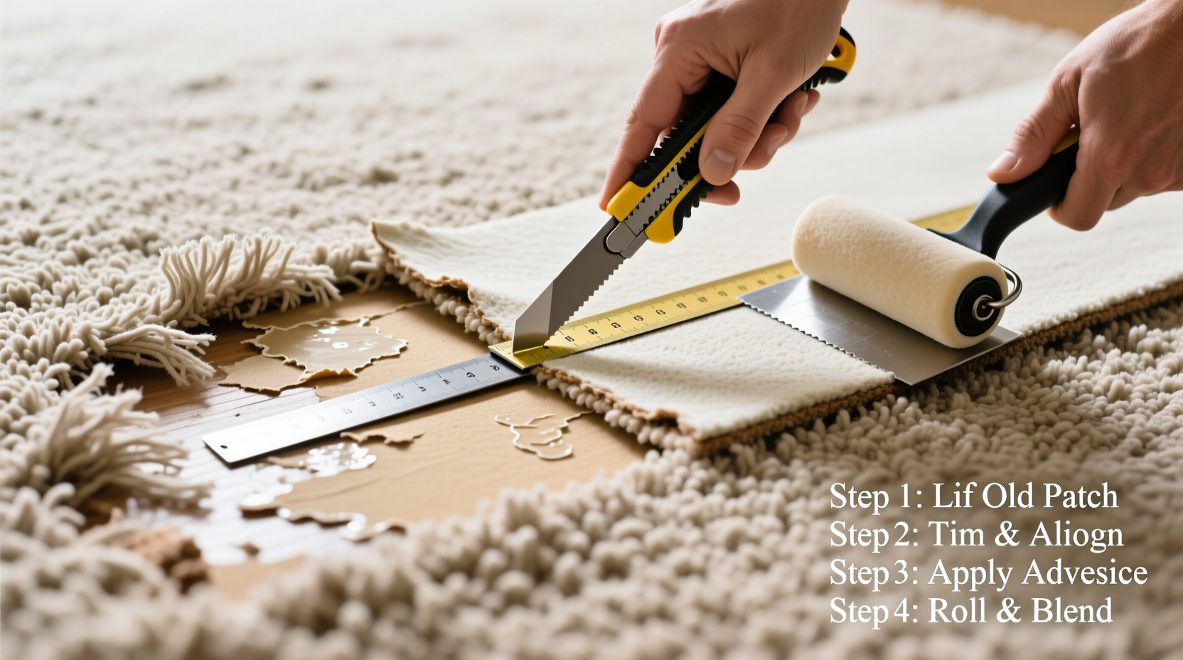 a step by step guide to replacing a carpet patch for a seamless repair