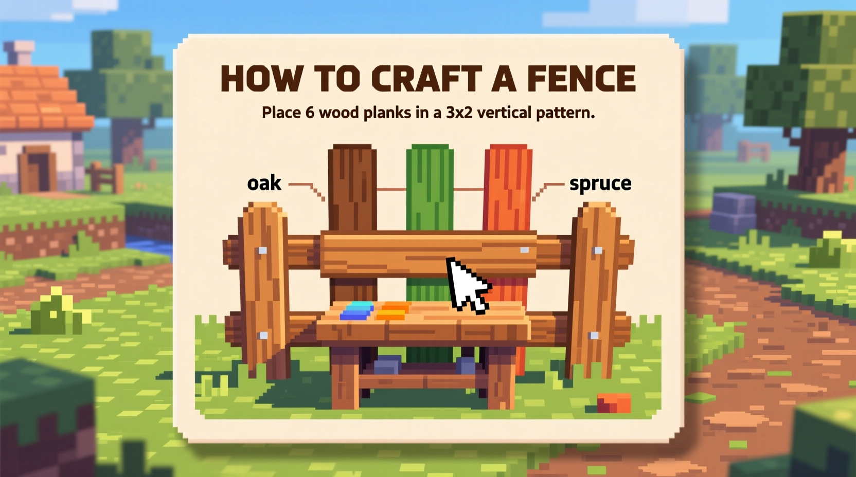 how to craft a fence minecraft