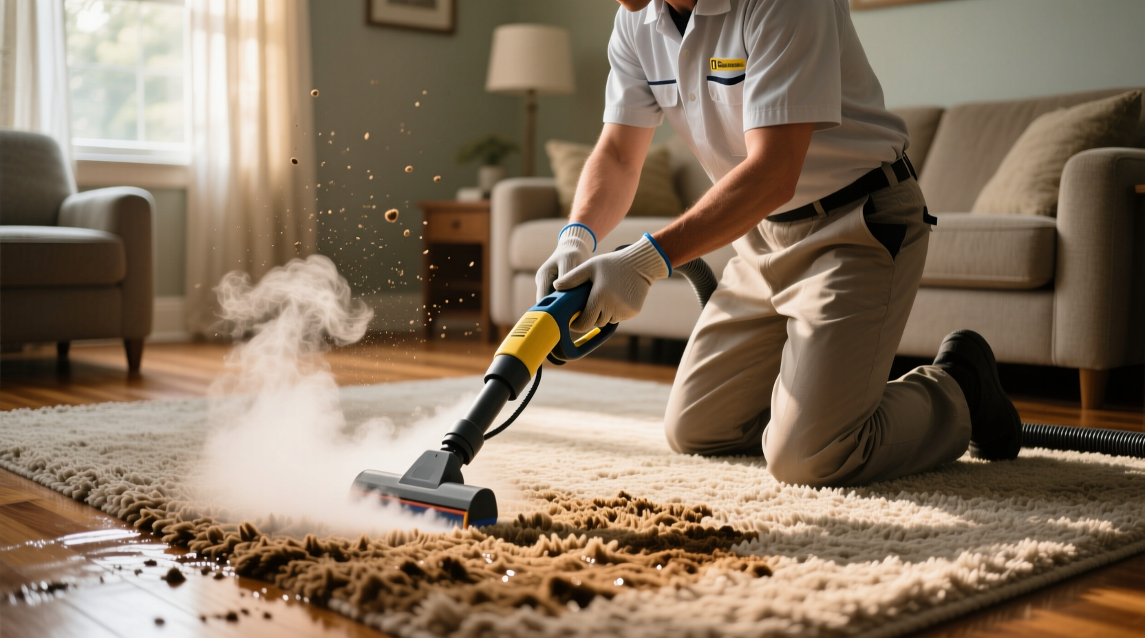 how a pro cleans carpet