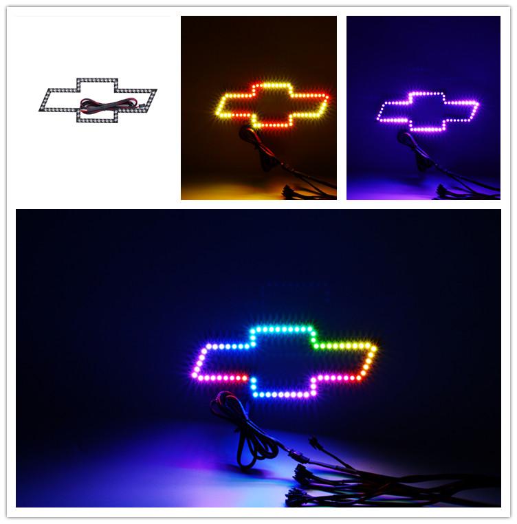 Baead car logo light LED chasing halo chevy bowtie led emblem light