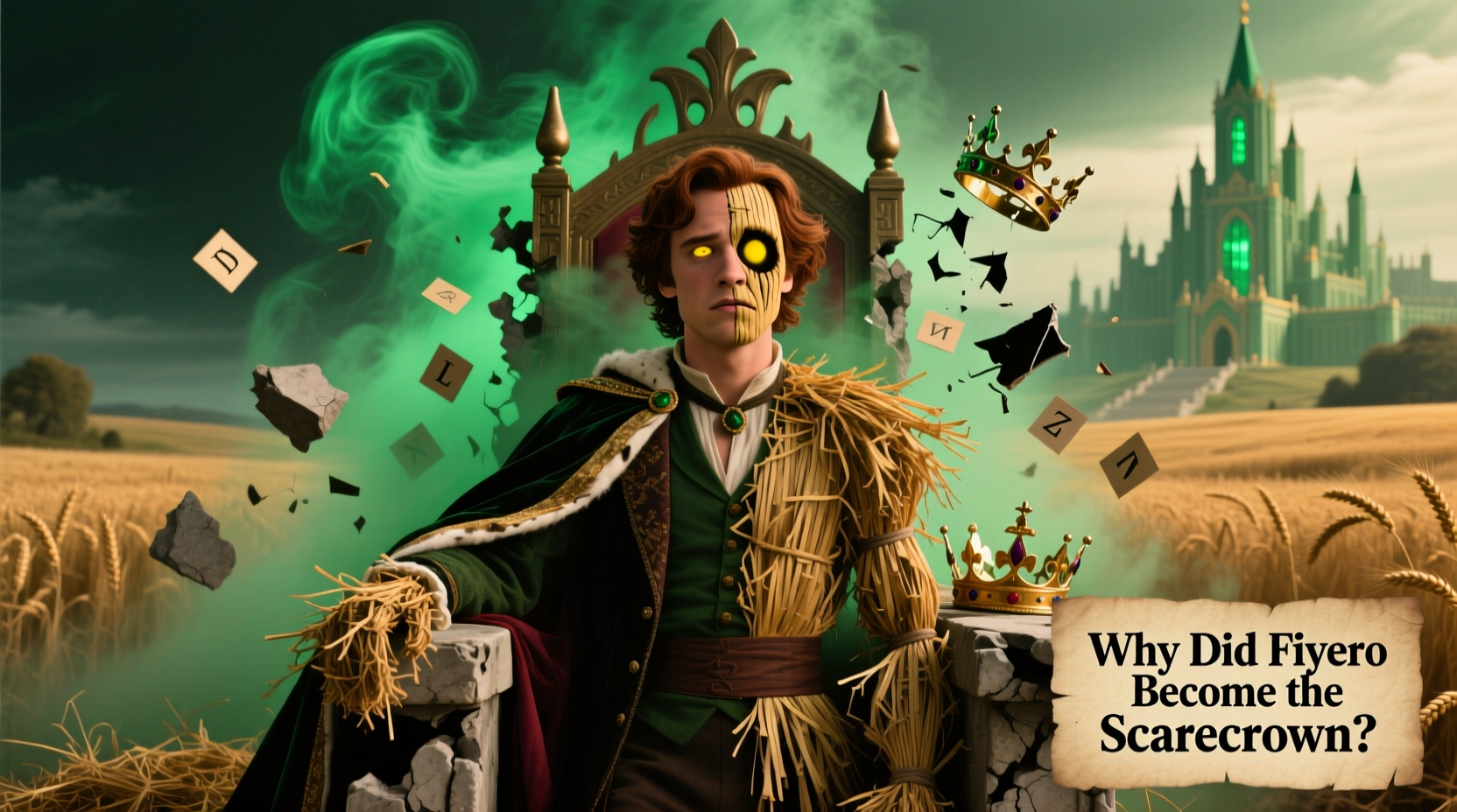 why did fiyero become the scarecrow in wicked explanations