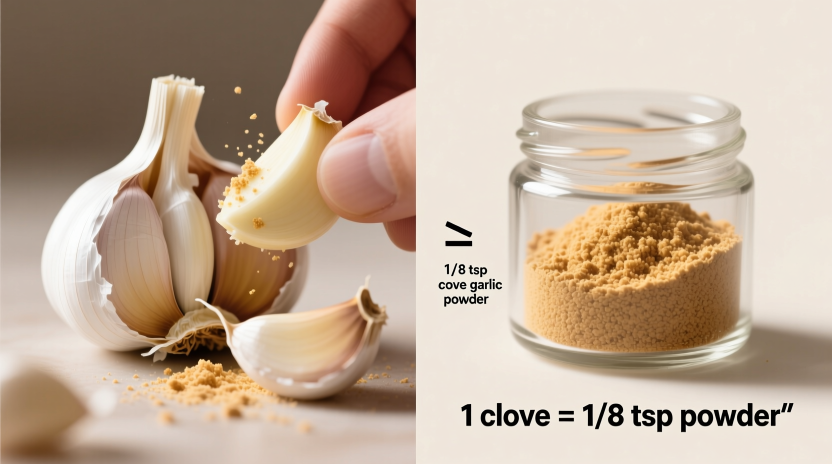 garlic to garlic powder conversion