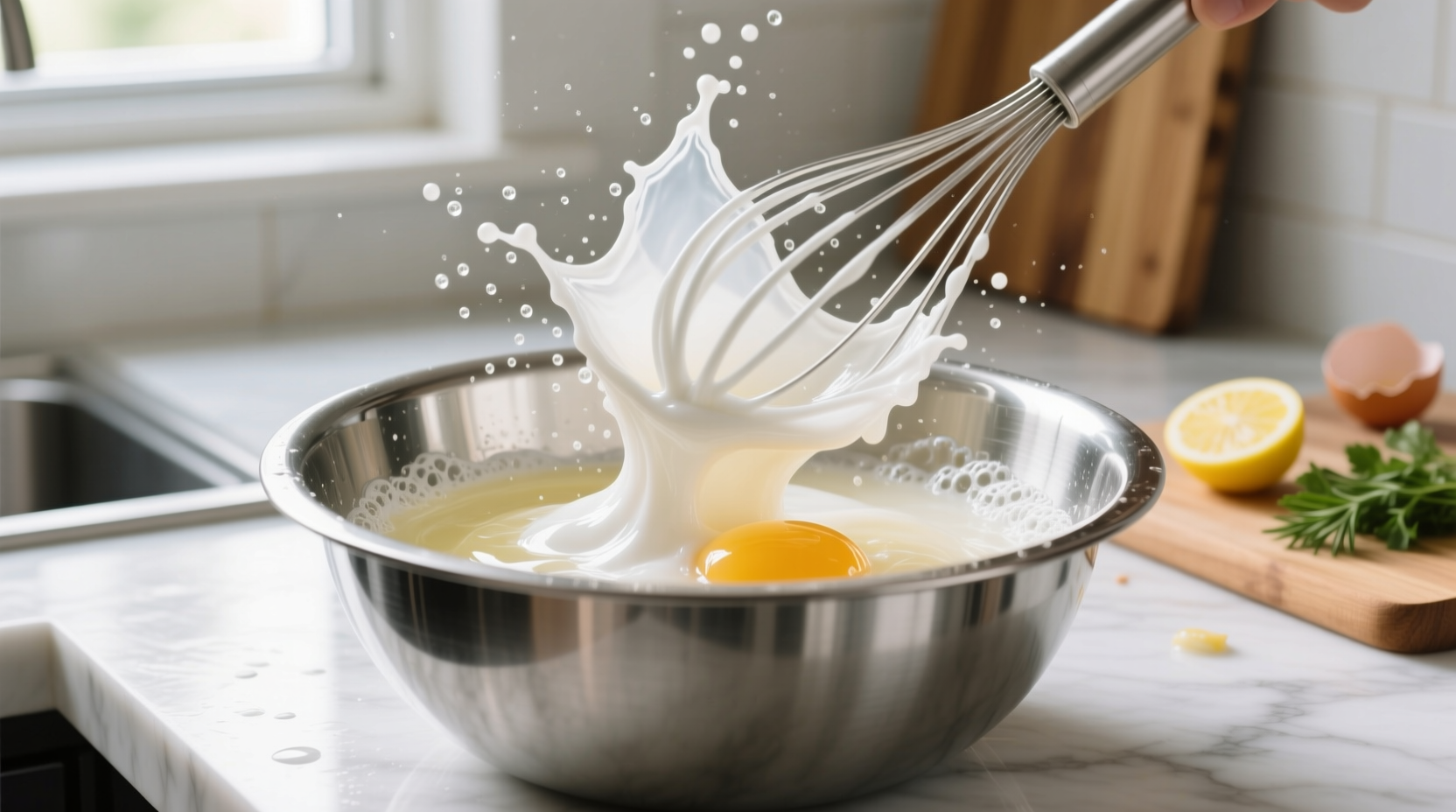 beat egg whites with vinegar