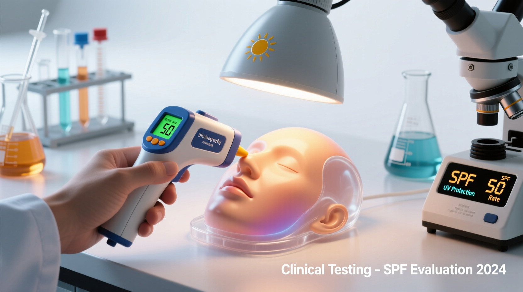 Laboratory testing sunscreen effectiveness