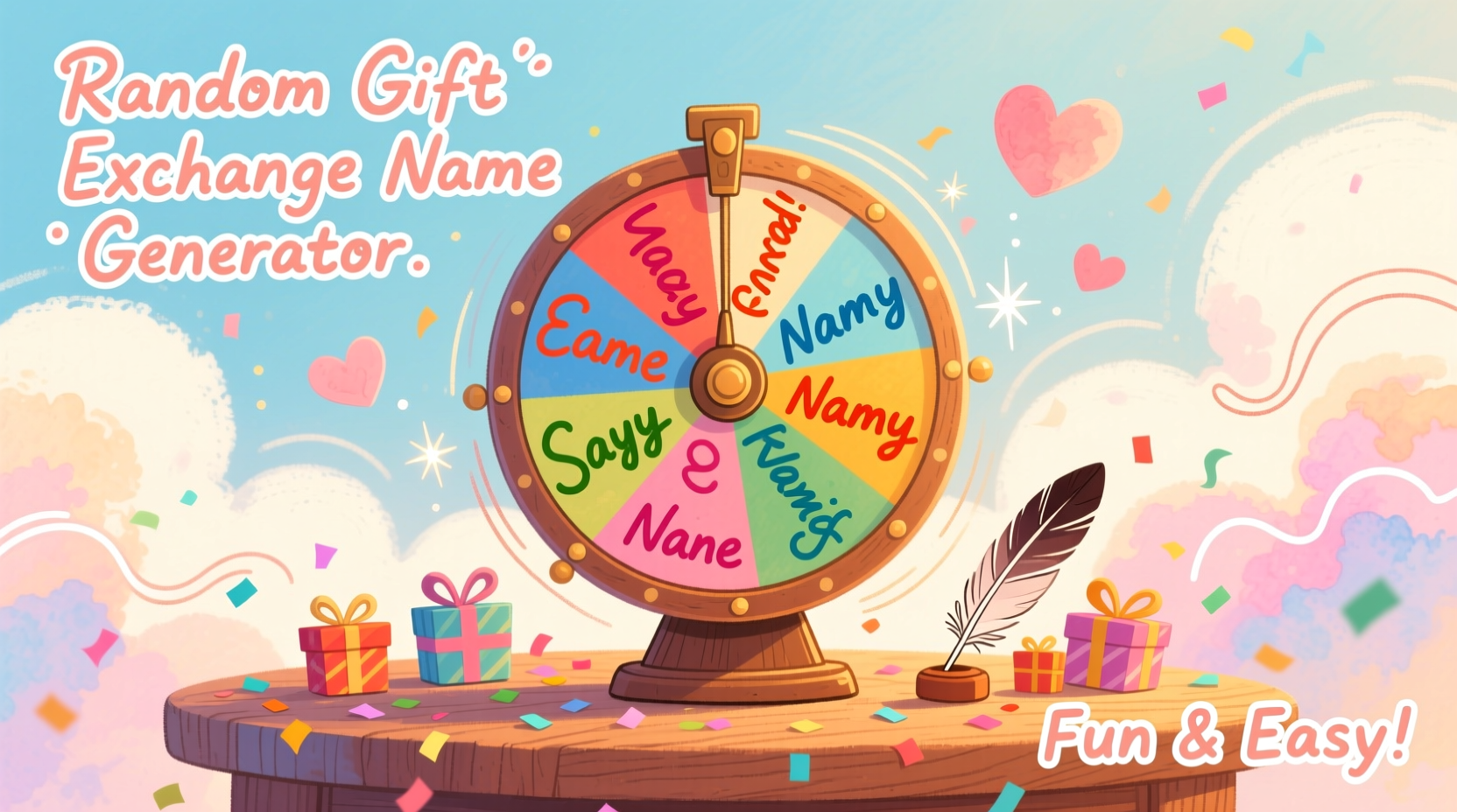 random gift exchange name generator fun easy drawing
