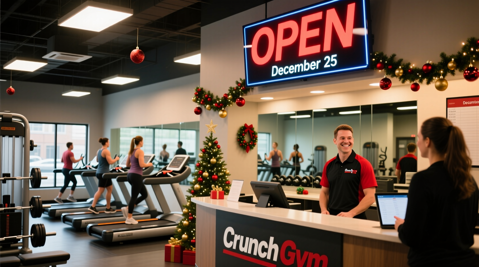 is crunch gym open on christmas