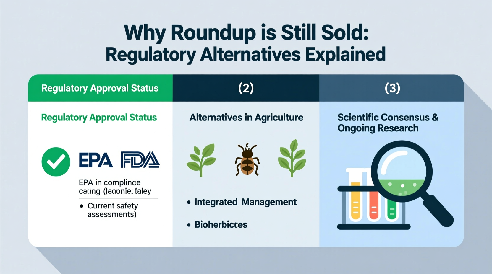 why is roundup still sold regulations alternatives explained