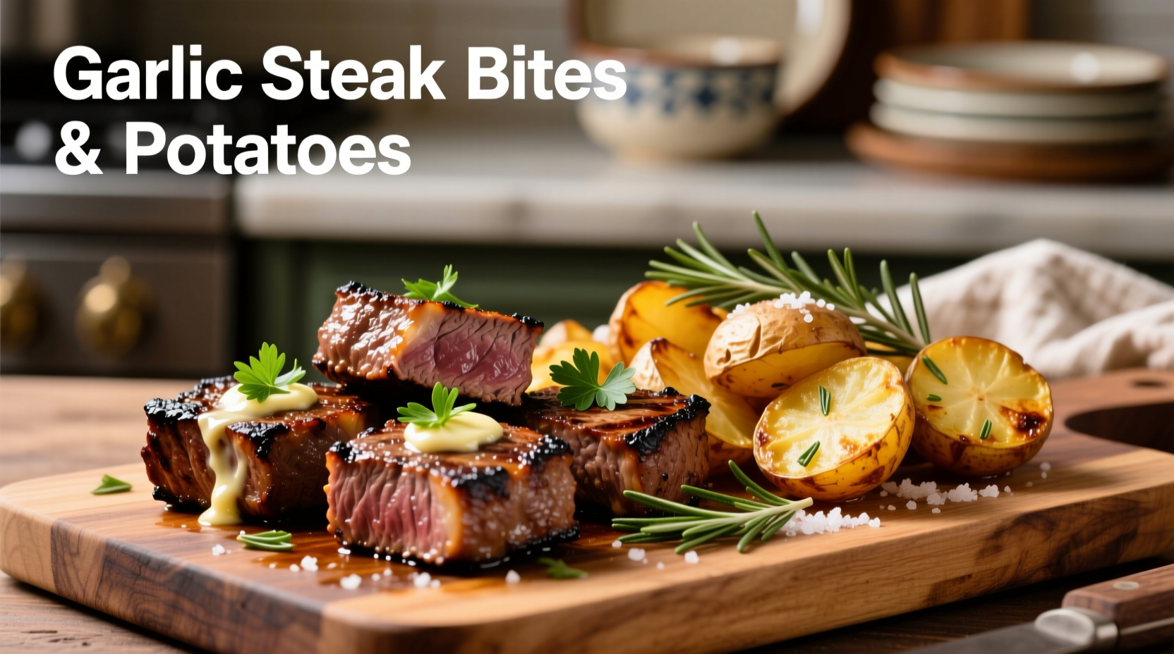 Perfect Garlic Steak Bites and Potatoes Recipe in 30 Minutes
