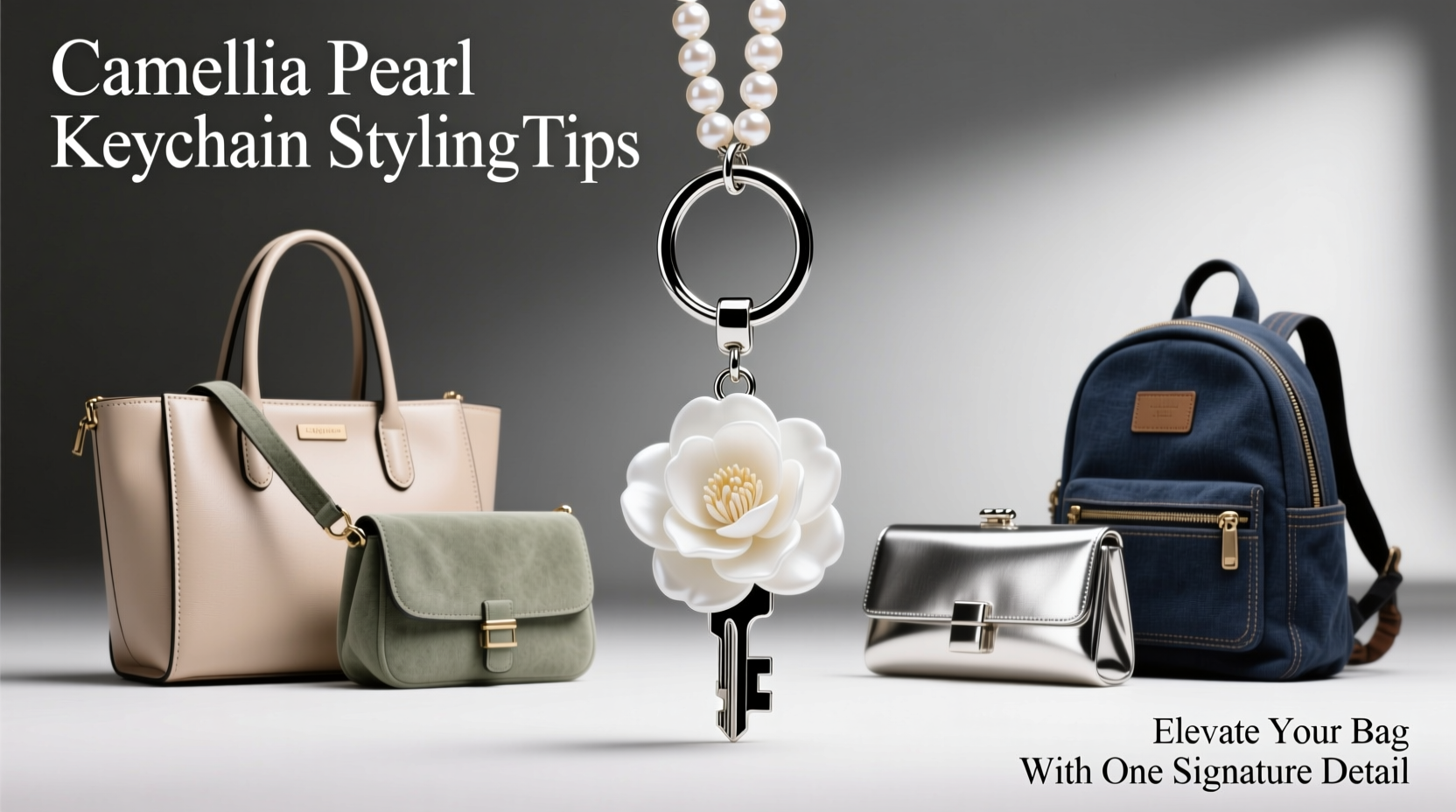 creative styling tips for pairing a camellia pearl keychain with any bag