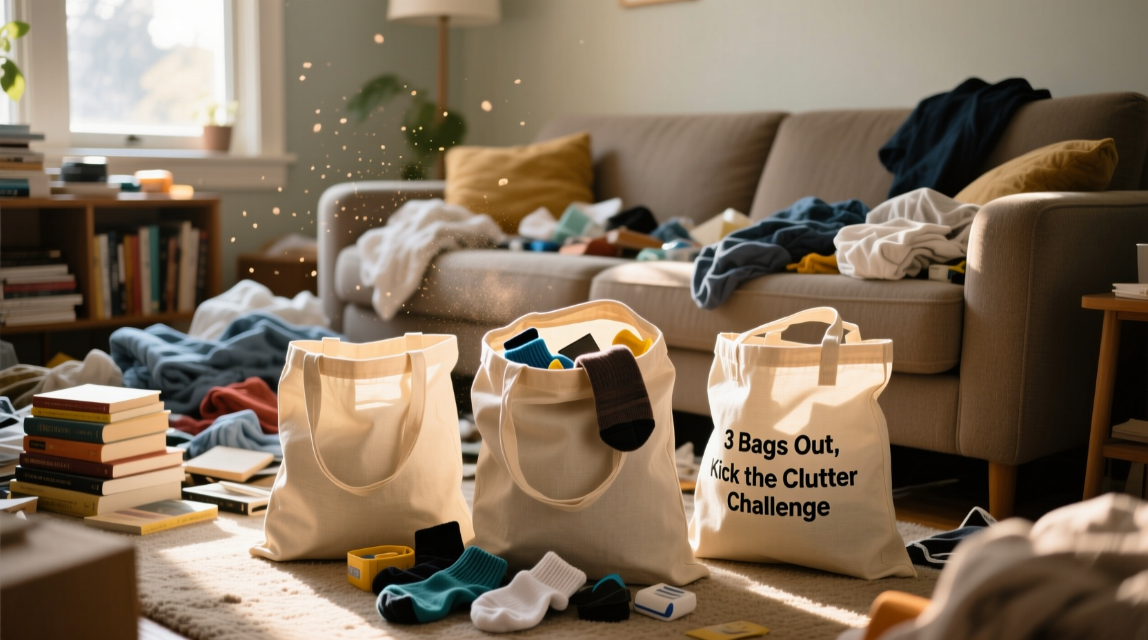 day 1 3 bags out kick the clutter challenge