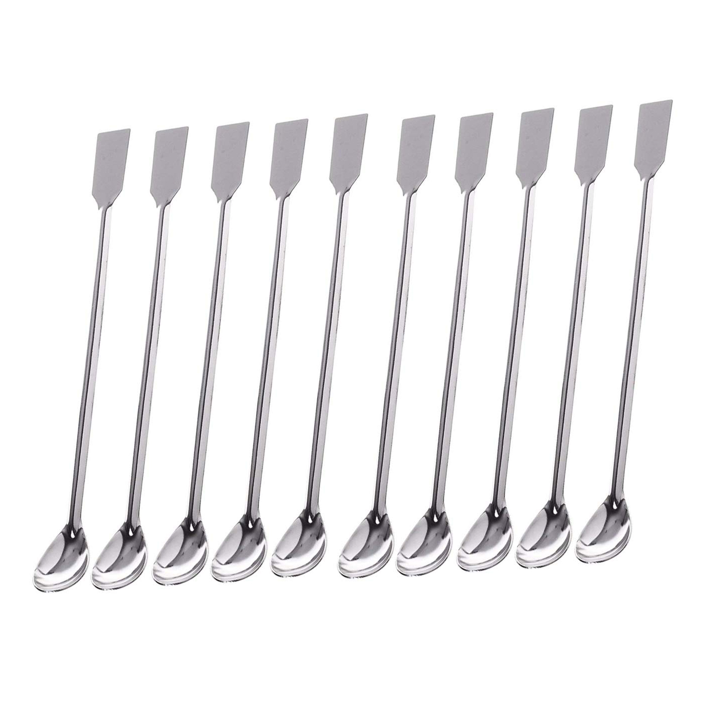 Lab Probe Reactive Spoon 2-in-1 Double Head Stainless Steel Laboratory Mixing Spatula 230mm Pack of 2
