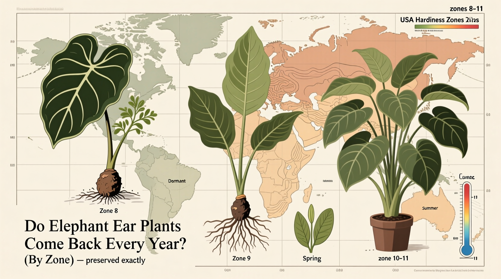 do elephant ear plants come back every year