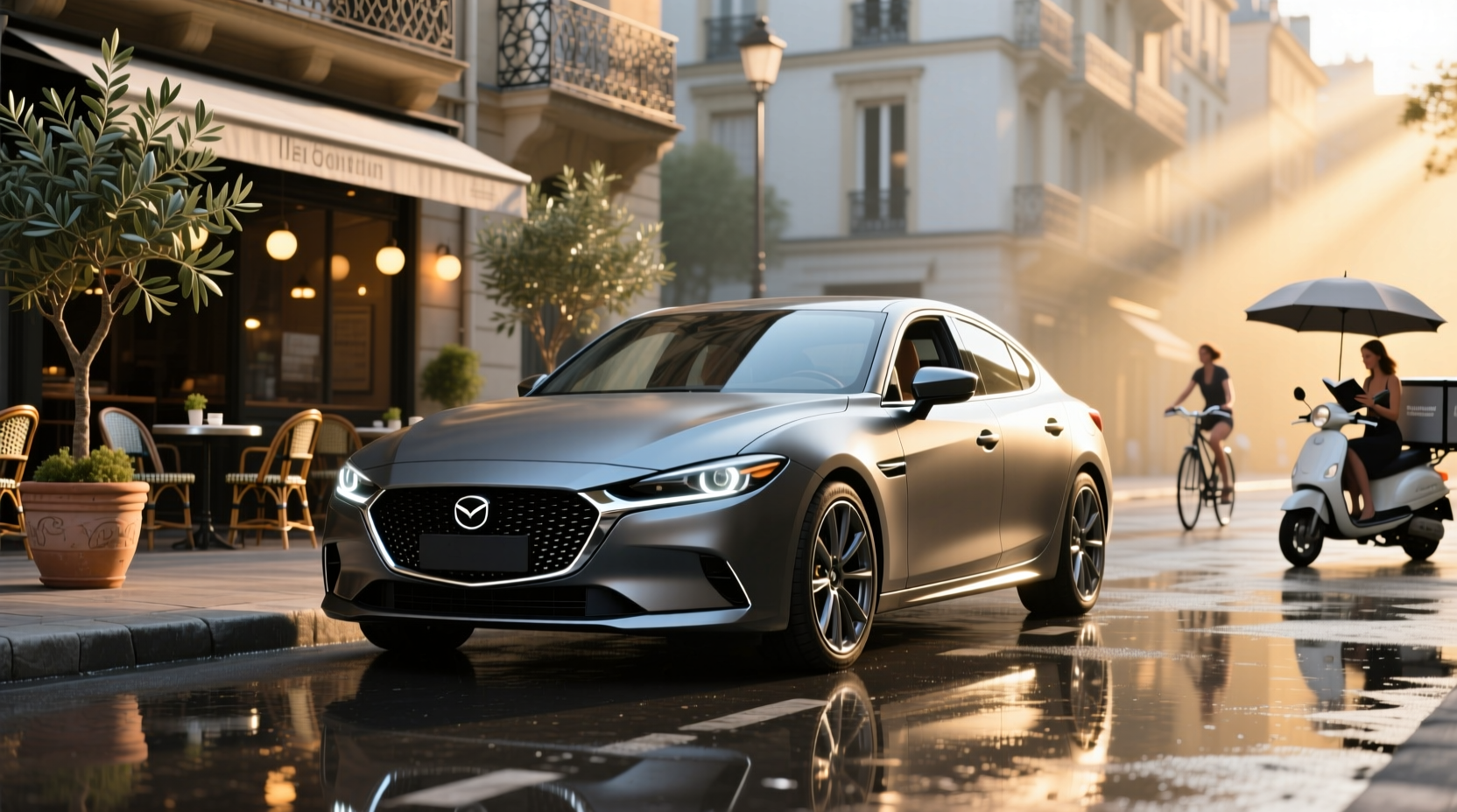Best compact sedan car comparison on city street