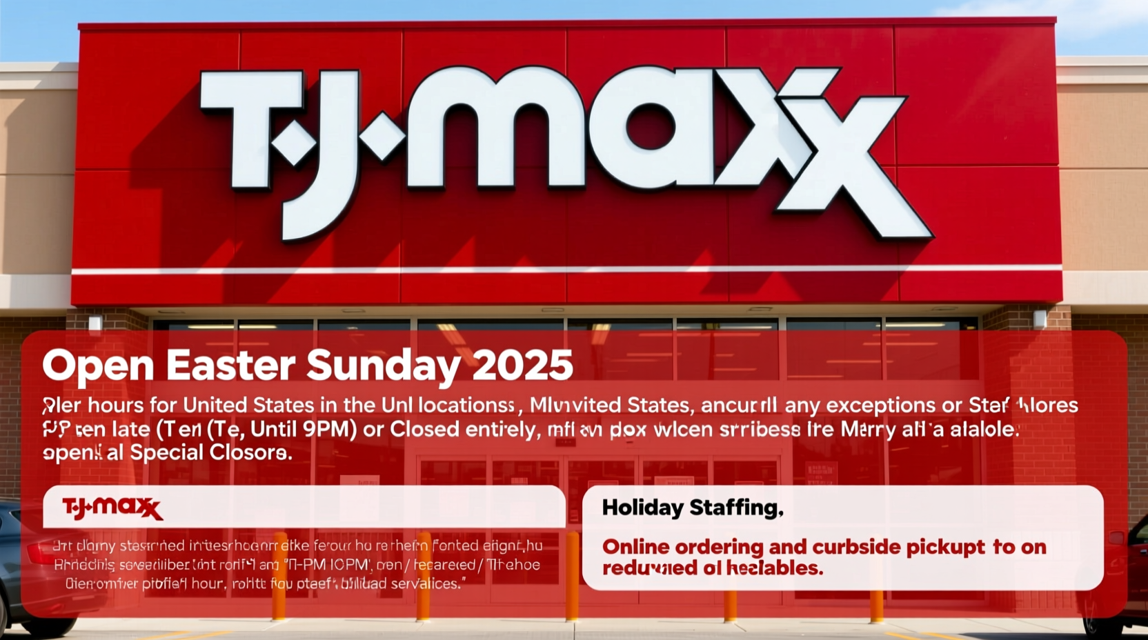 is tj maxx open today easter sunday