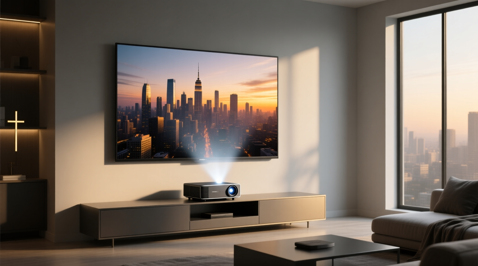 projector screen with projector