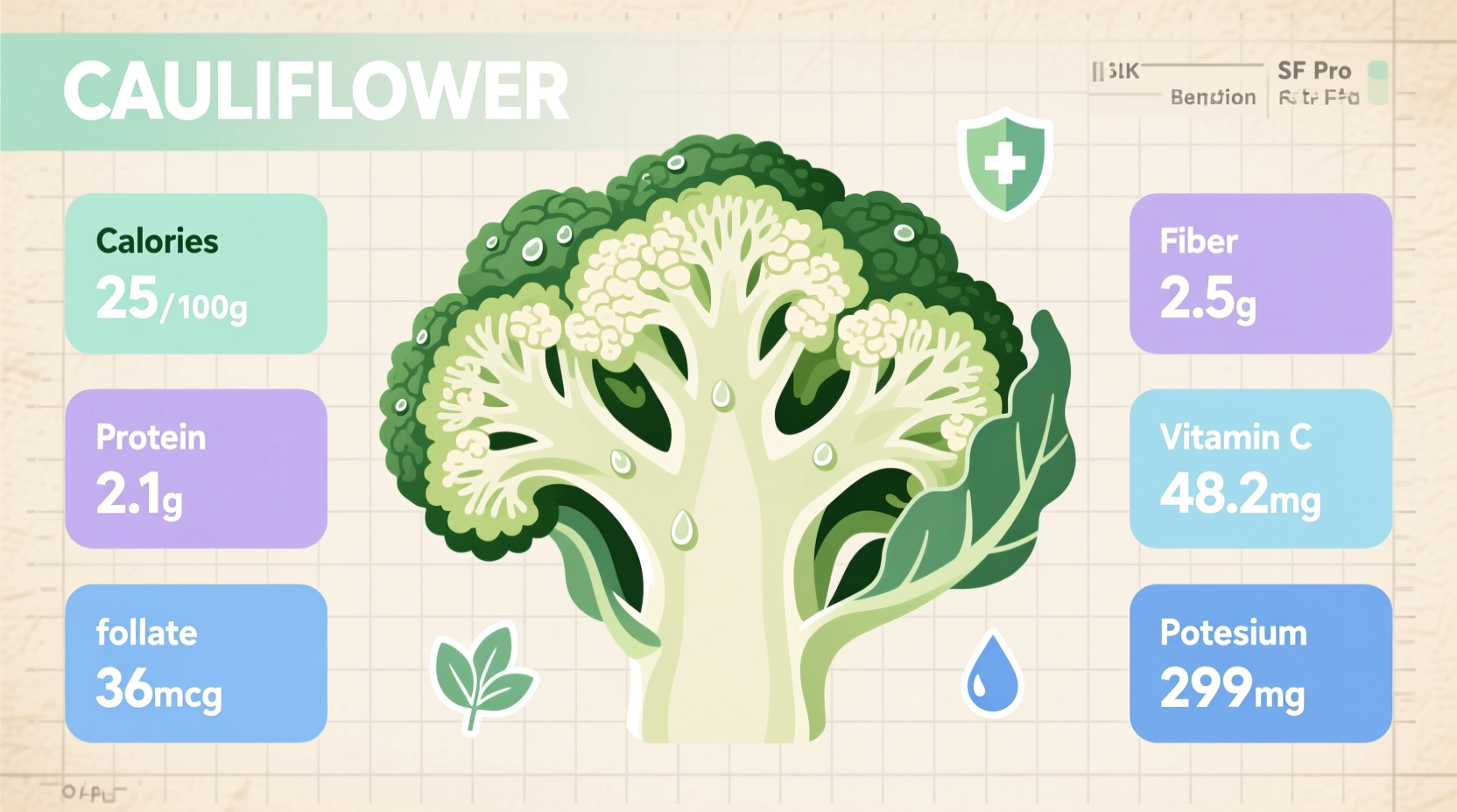 nutritional facts on cauliflower