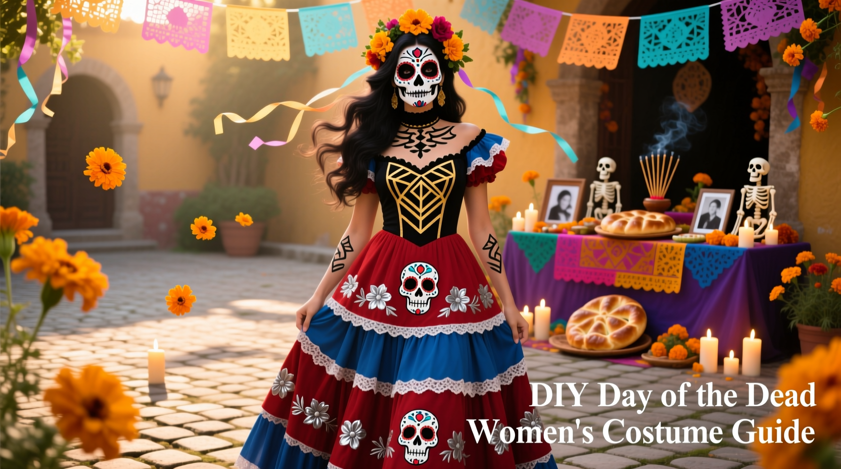 diy day of the dead womens costume