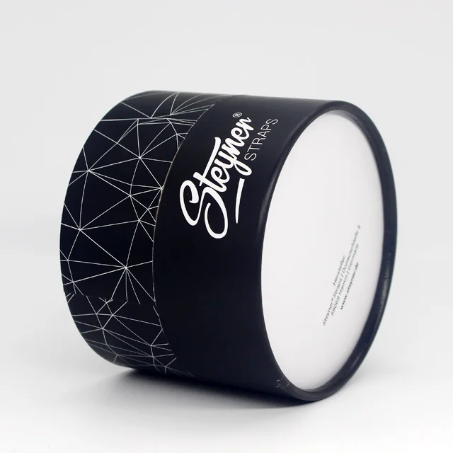 Customized black scarf cylinder round paper boxes cardboard gift boxes for scarf packaging
