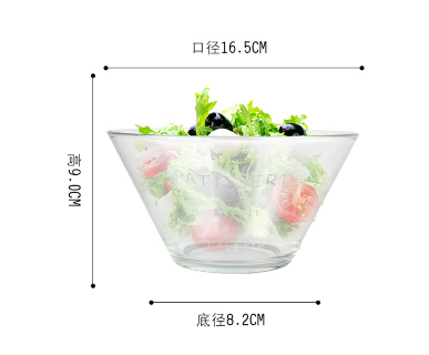 wholesale large decorative borosilicate salad ice cream fruit glass bowl