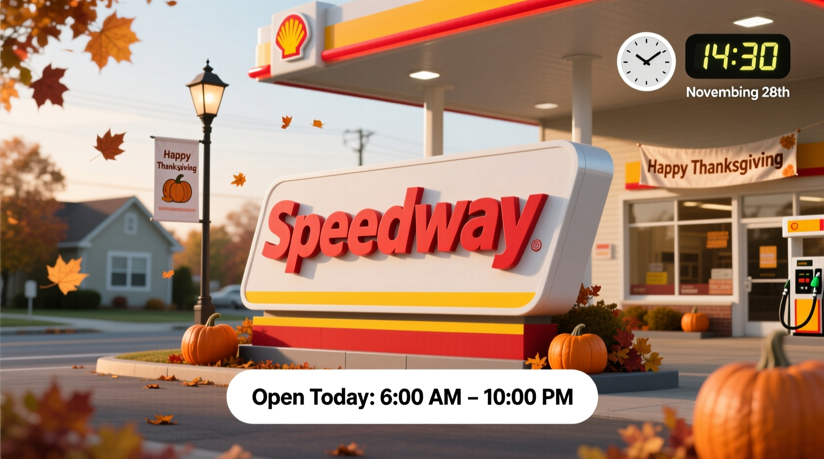 is speedway open on thanksgiving