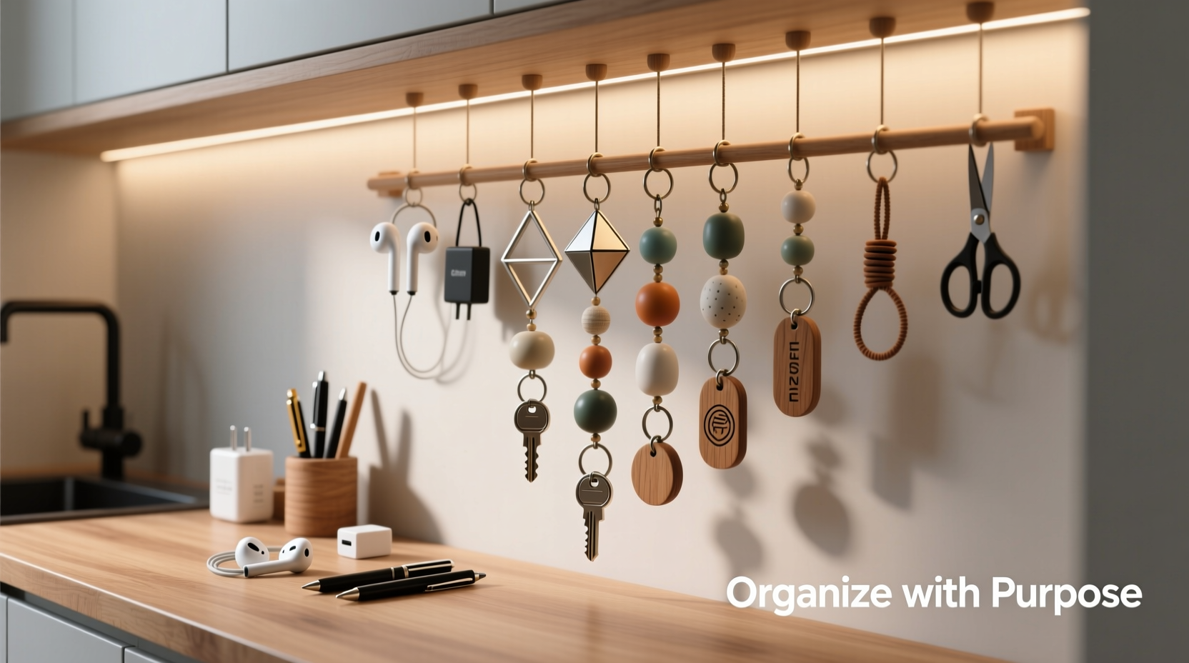 creative ways to organize and store small items using pendant keychains