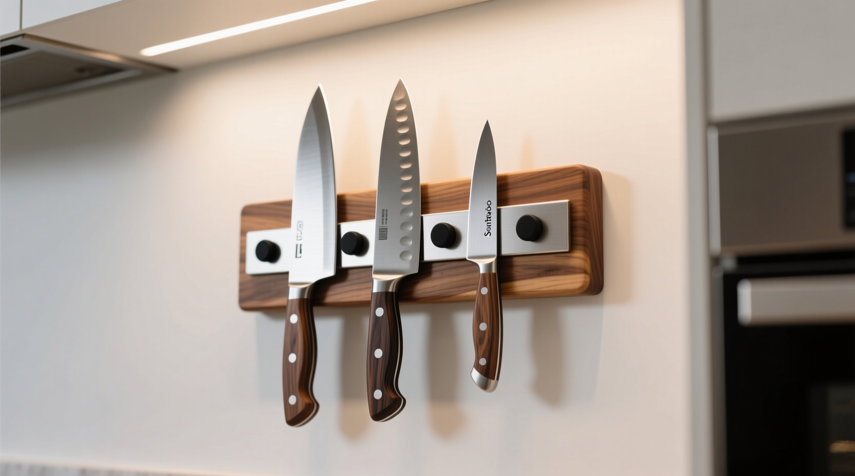 diy wall mounted magnetic knife block