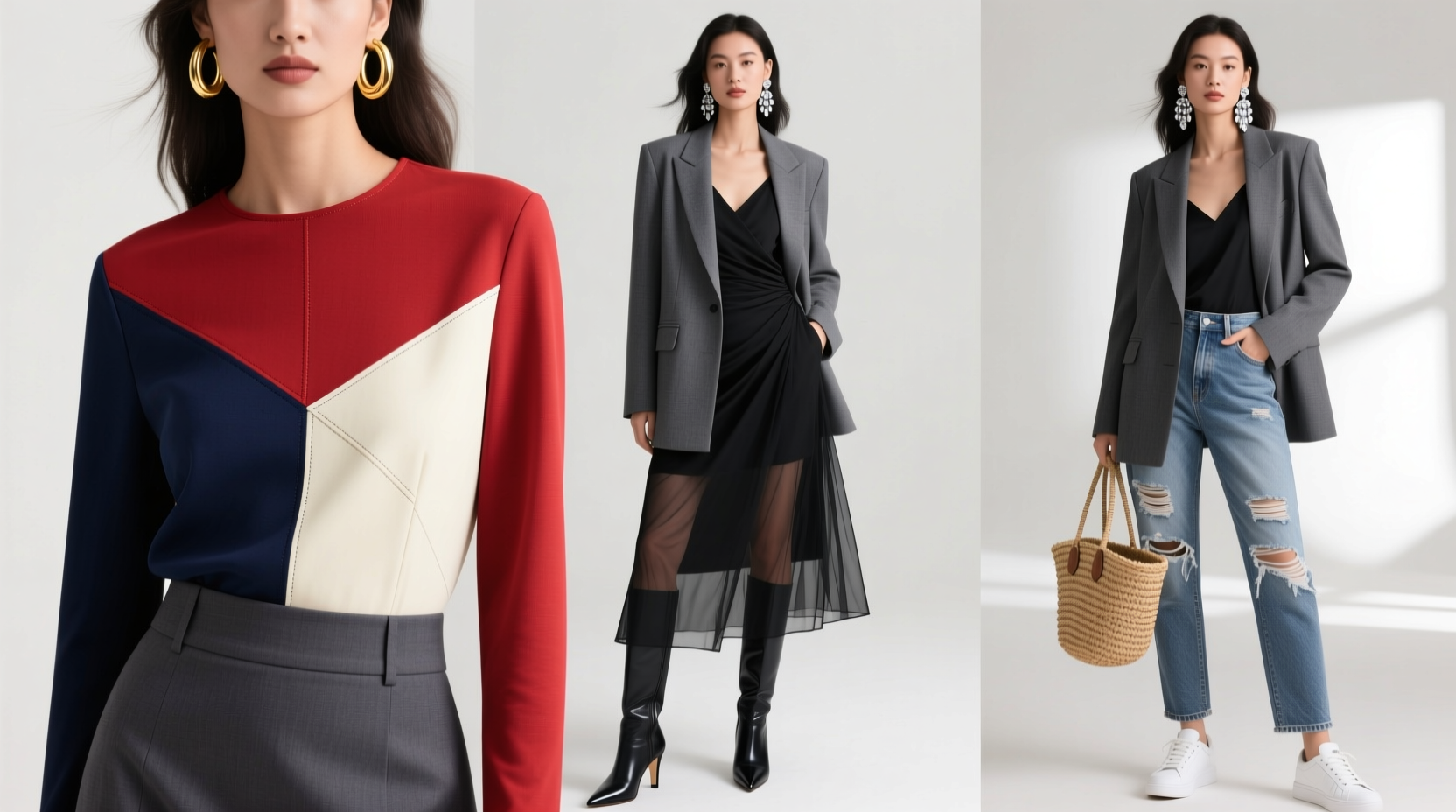 creative ways to dress up a versatile color block top for any occasion