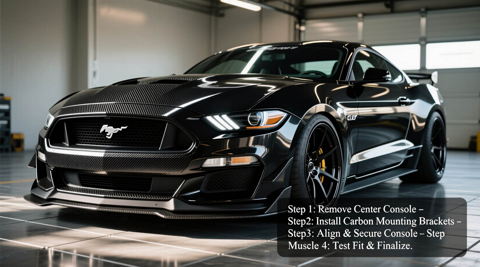 mustang gt carbon console install