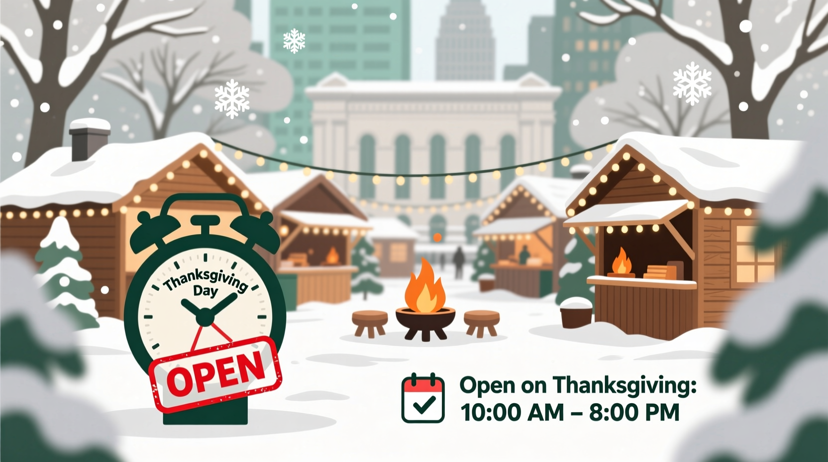is bryant park winter village open on thanksgiving