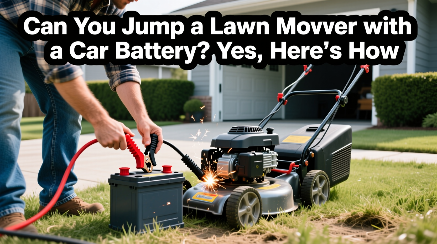 can you jump a lawn mower with a car battery