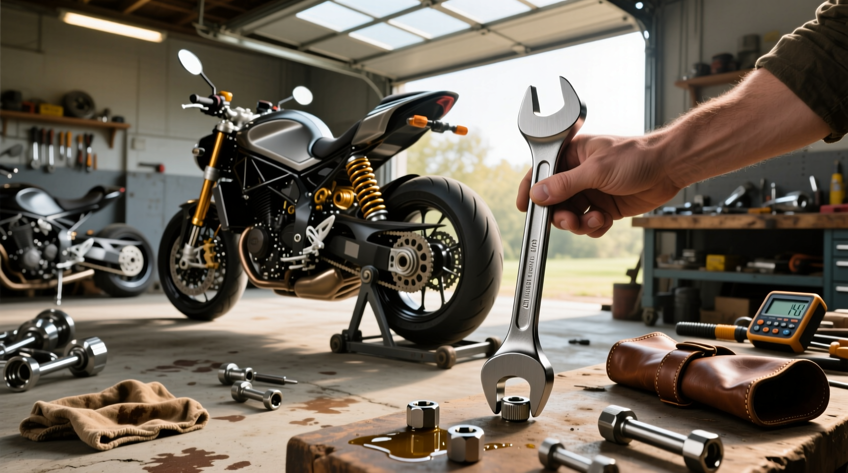 How to Use a Motorcycle Shock Spanner Wrench for Preload Adjustment