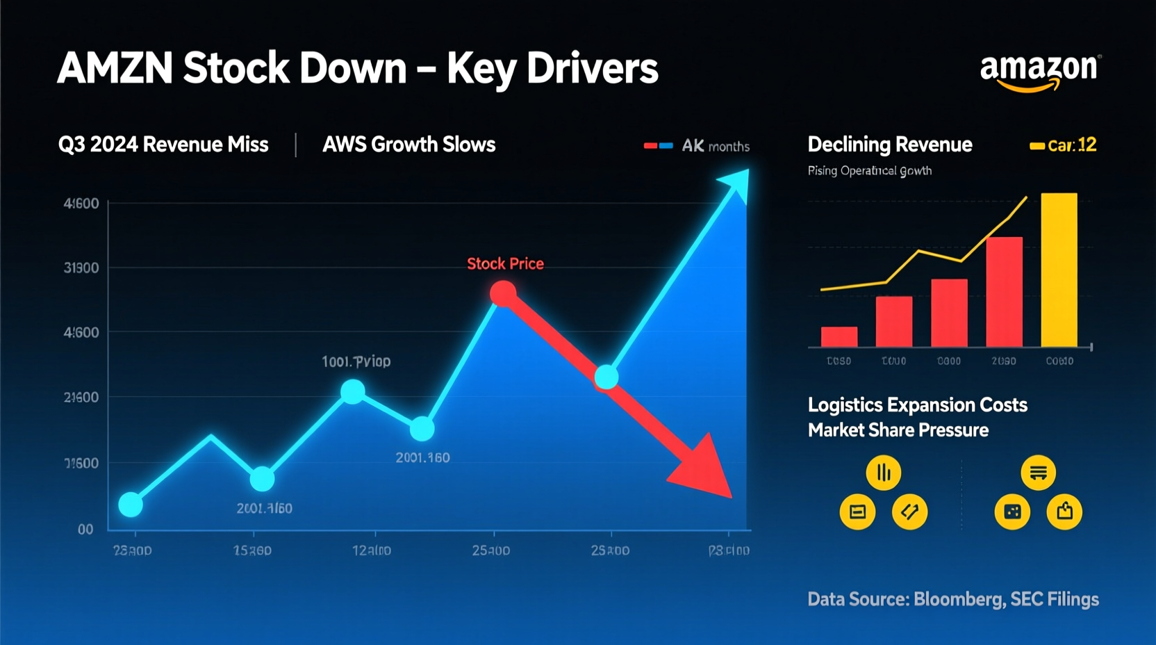 why is amzn stock down analyzing amazons stock performance