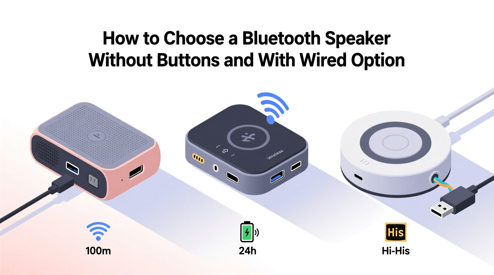 bluetooth speaker without button with wire