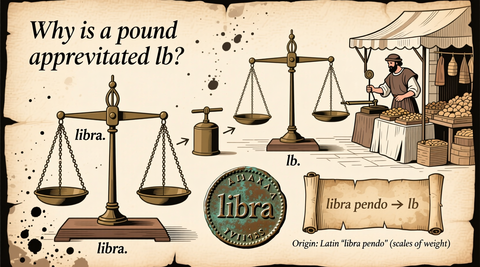 why is a pound abbreviated lb history origins explained