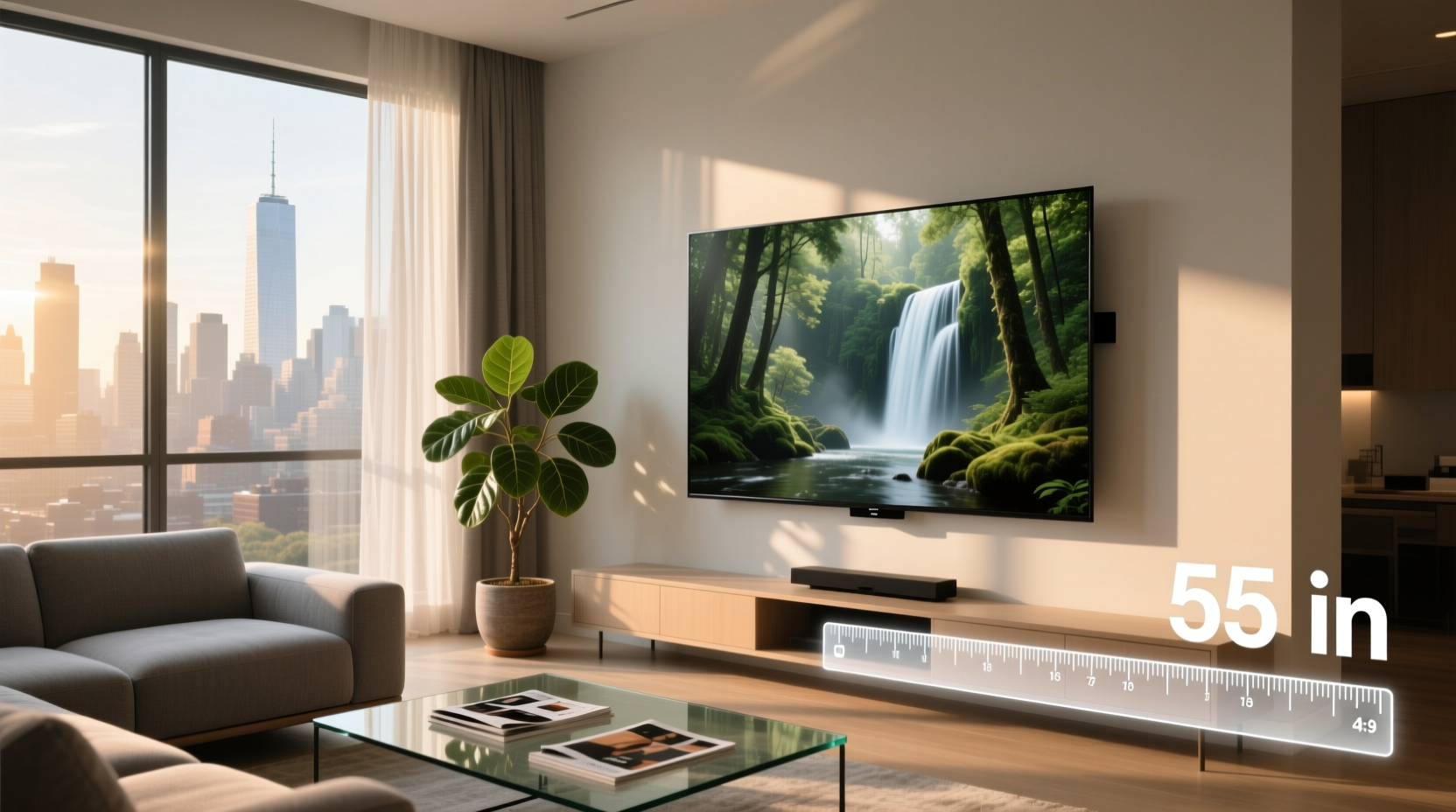 55 inch tv height and width guide