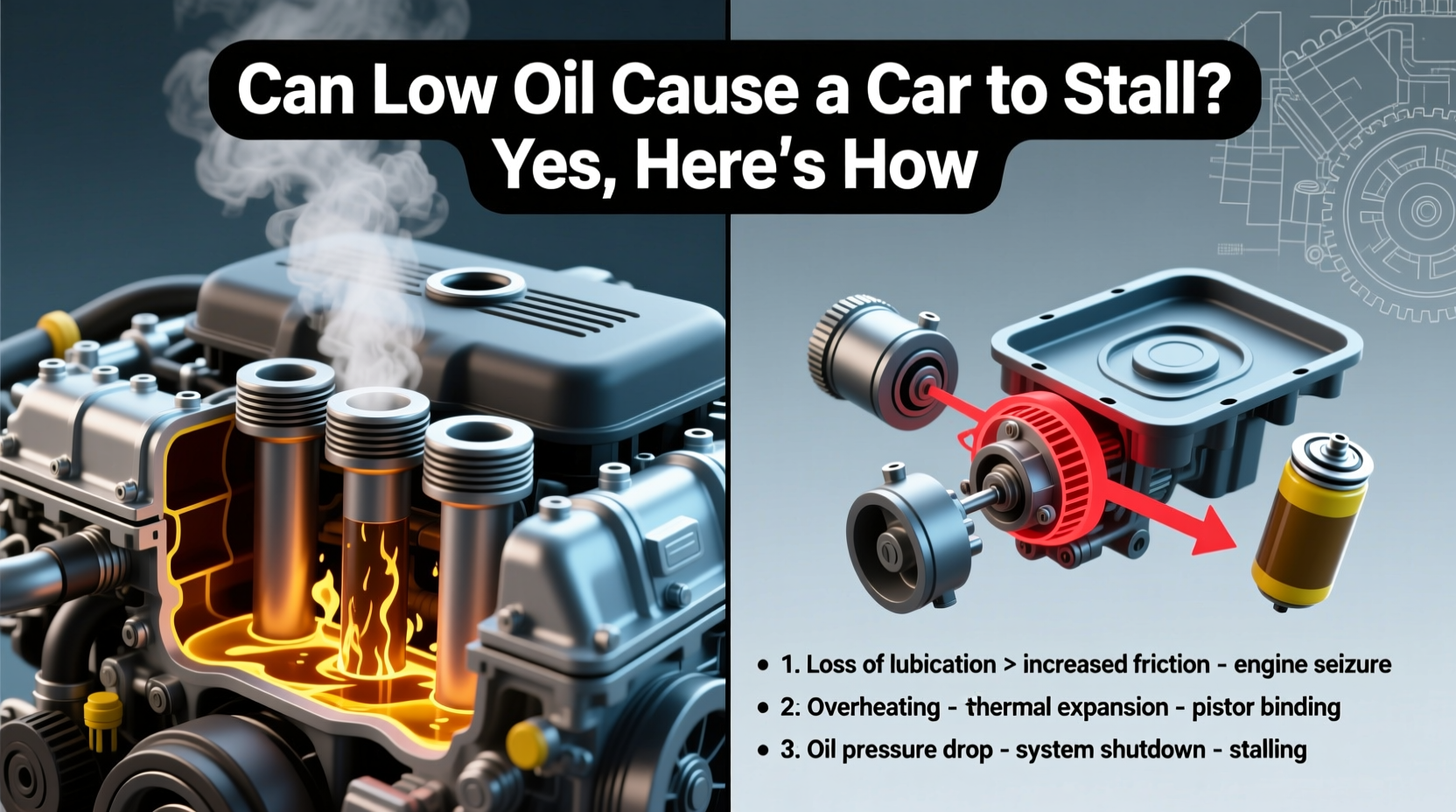 can low oil cause car to stall