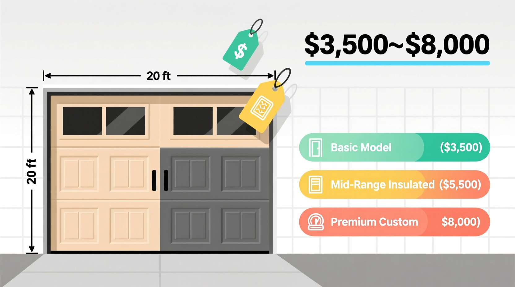 how much is a two car garage door