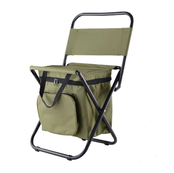 Lightweight customizable portable folding fishing picnic chair outdoor foldable aluminum backpack camping chairs with ice bag