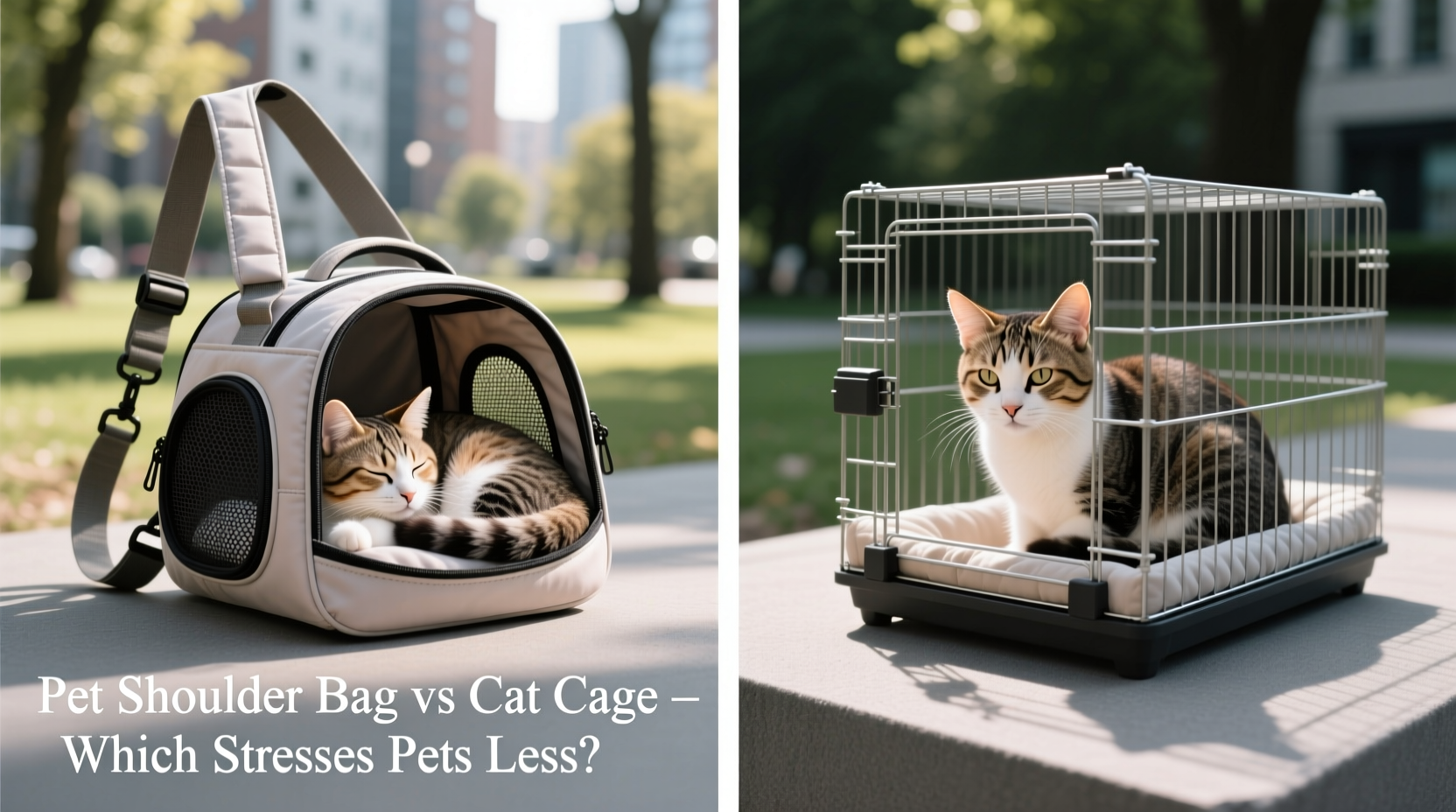 pet shoulder bag vs cat cage which carrier stresses pets less