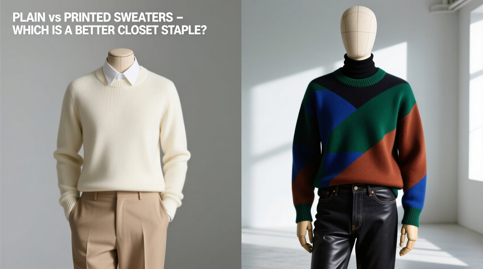 plain vs printed sweaters which is a better closet staple