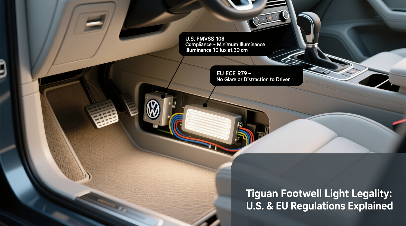 tiguan footwell light legality