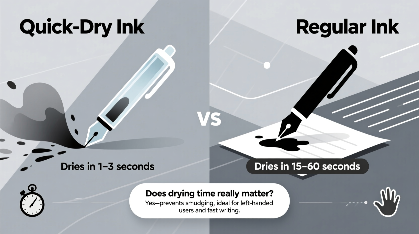 quick dry vs regular ink pens does the drying time really matter