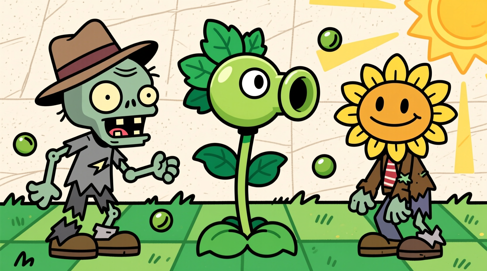how do you draw plants vs zombies characters step by step