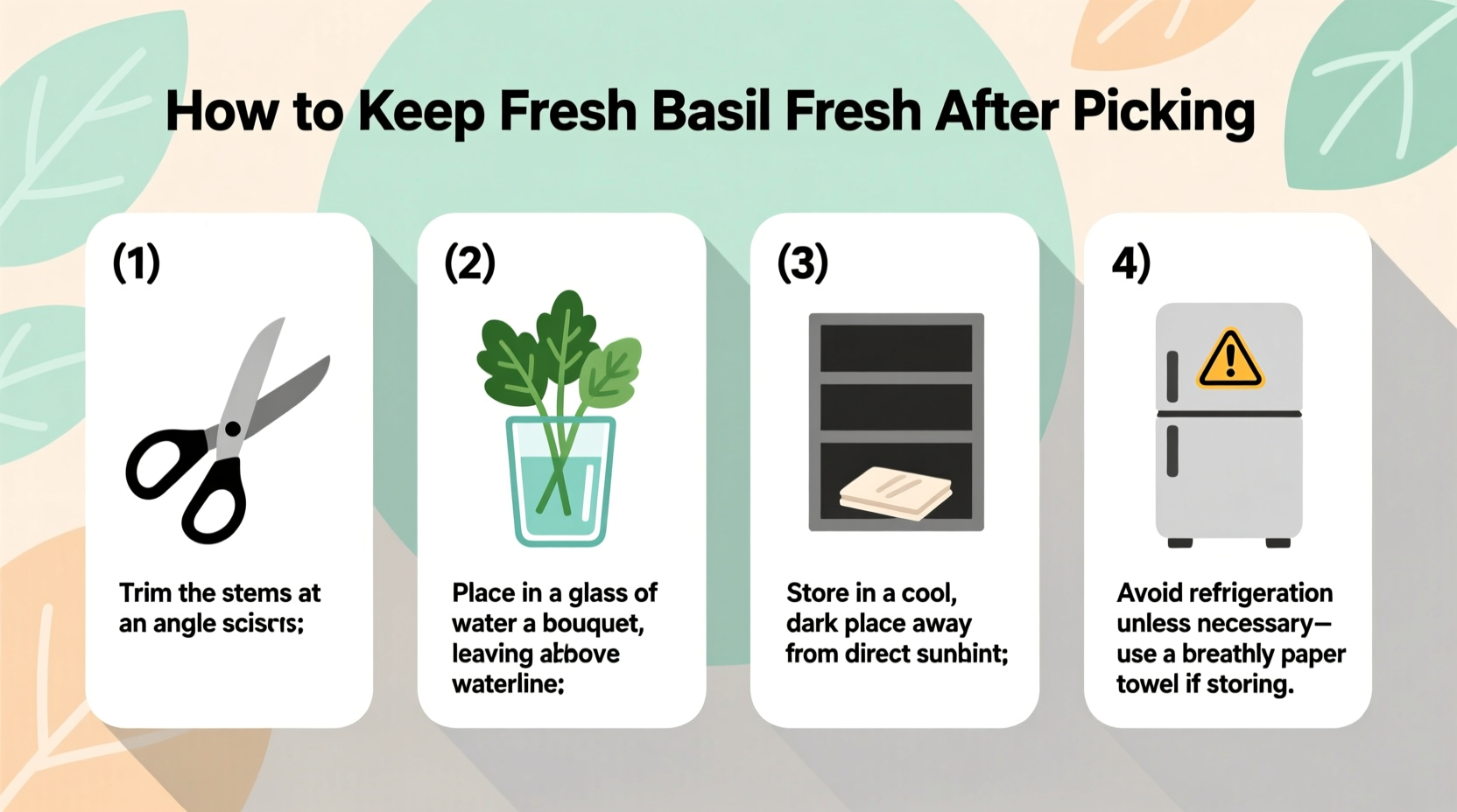 how to keep fresh basil fresh after picking