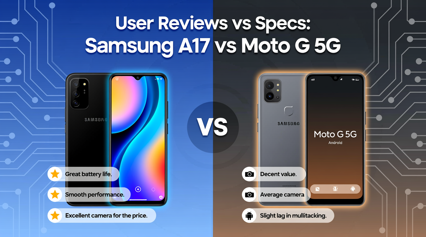 samsung a15 vs moto g 5g are the user reviews as different as the specs