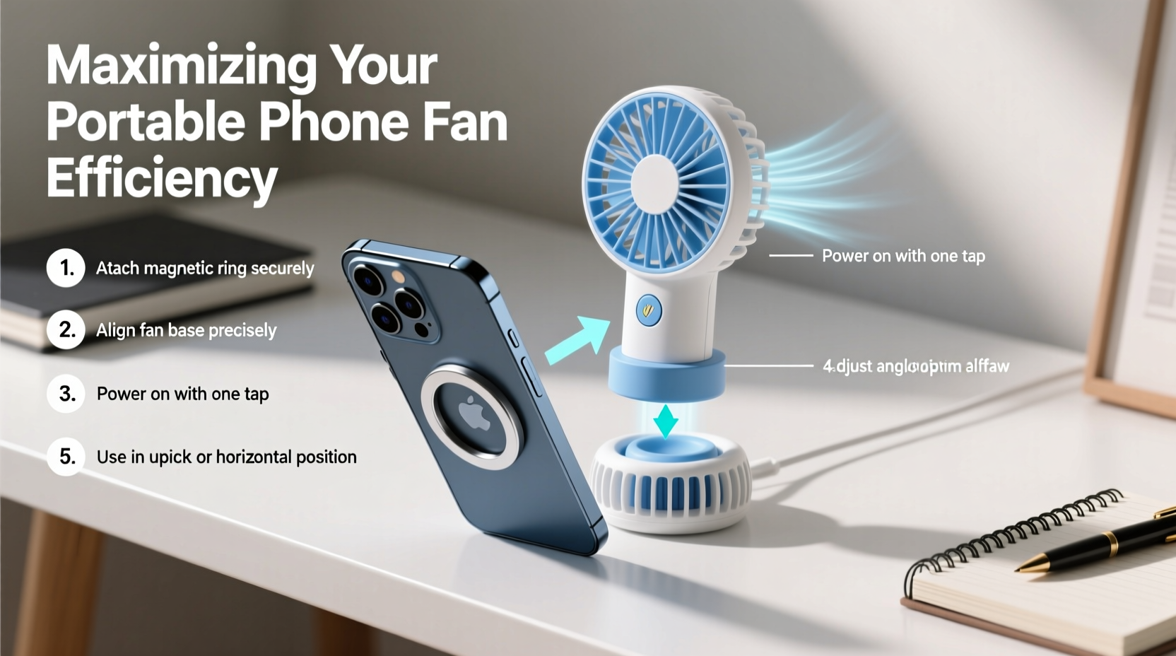maximizing your portable phone fan efficiency a step by step guide to using a magnetic ring