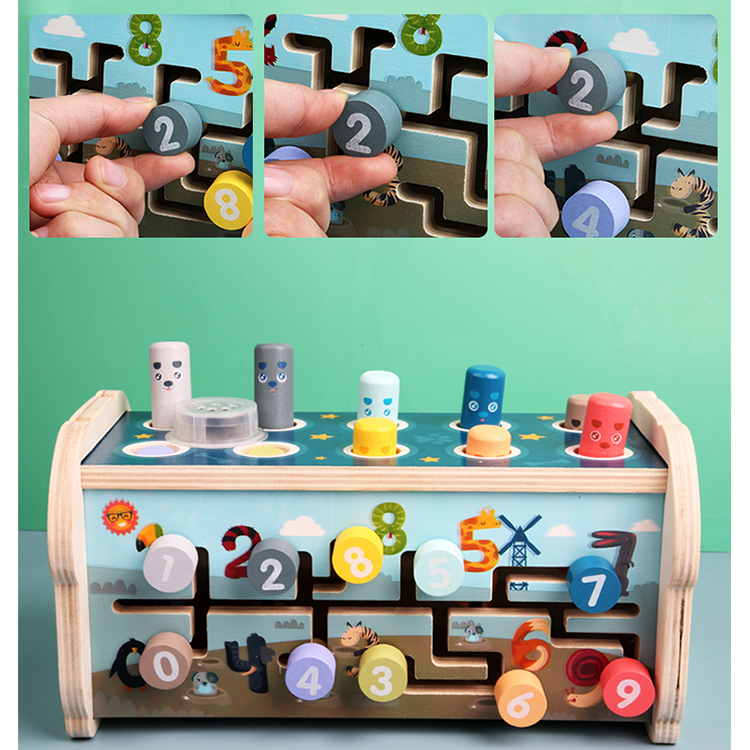 New Arrival 3In1 Multifunctional Wooden Dog Whack-a-mole Game Toys Hot Selling Kids Musical Percussion Educational Instrument