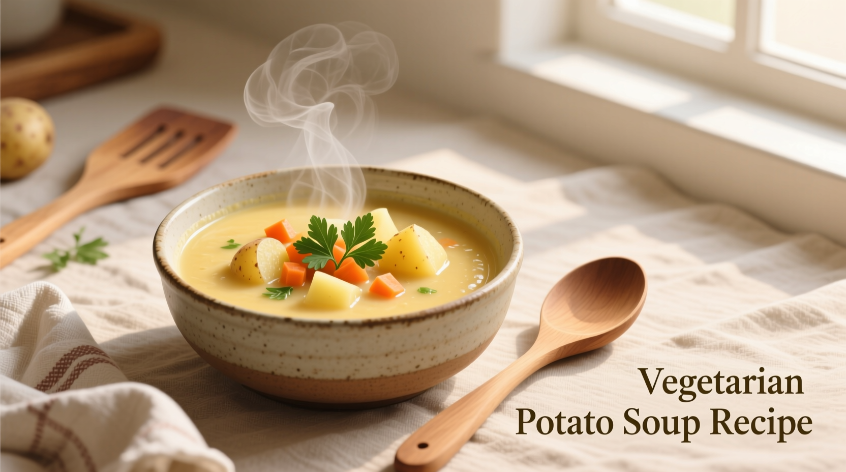 Creamy Vegetarian Potato Soup Recipe in 45 Minutes