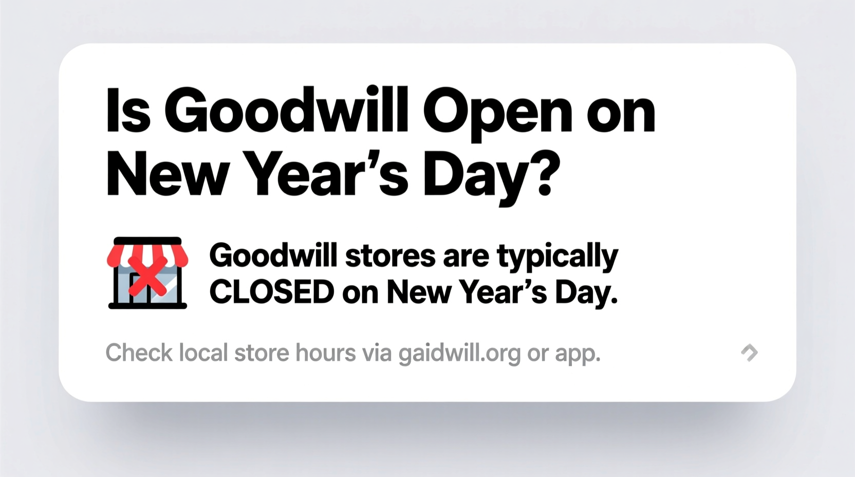 is goodwill open on new year day