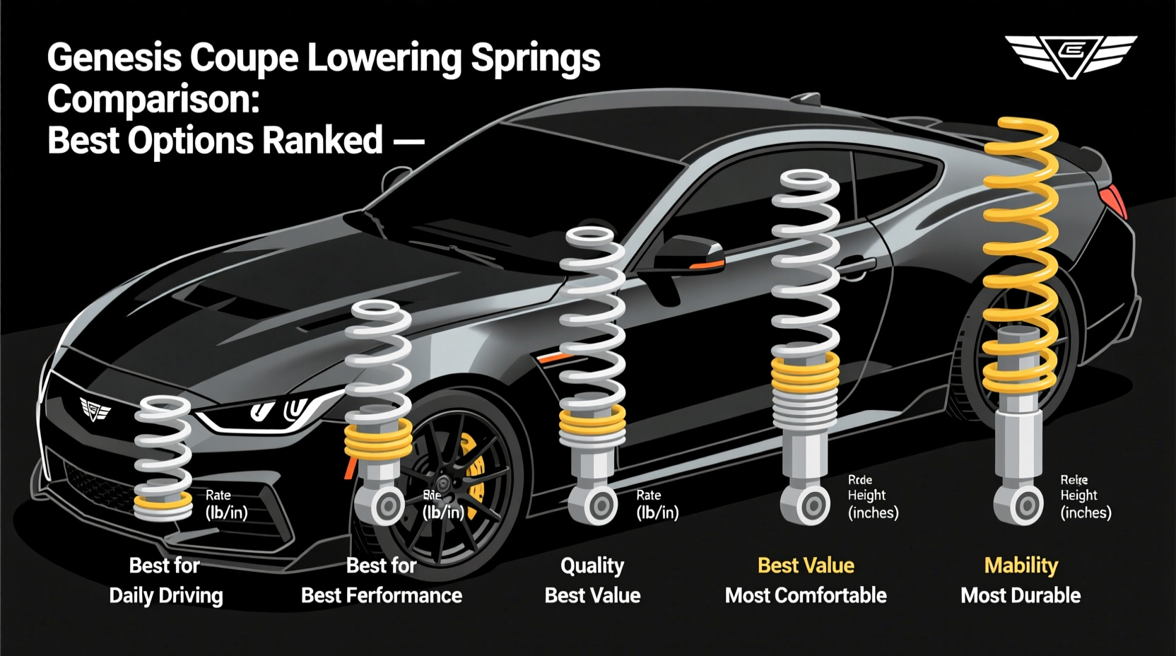 genesis coupe lowering springs comparison